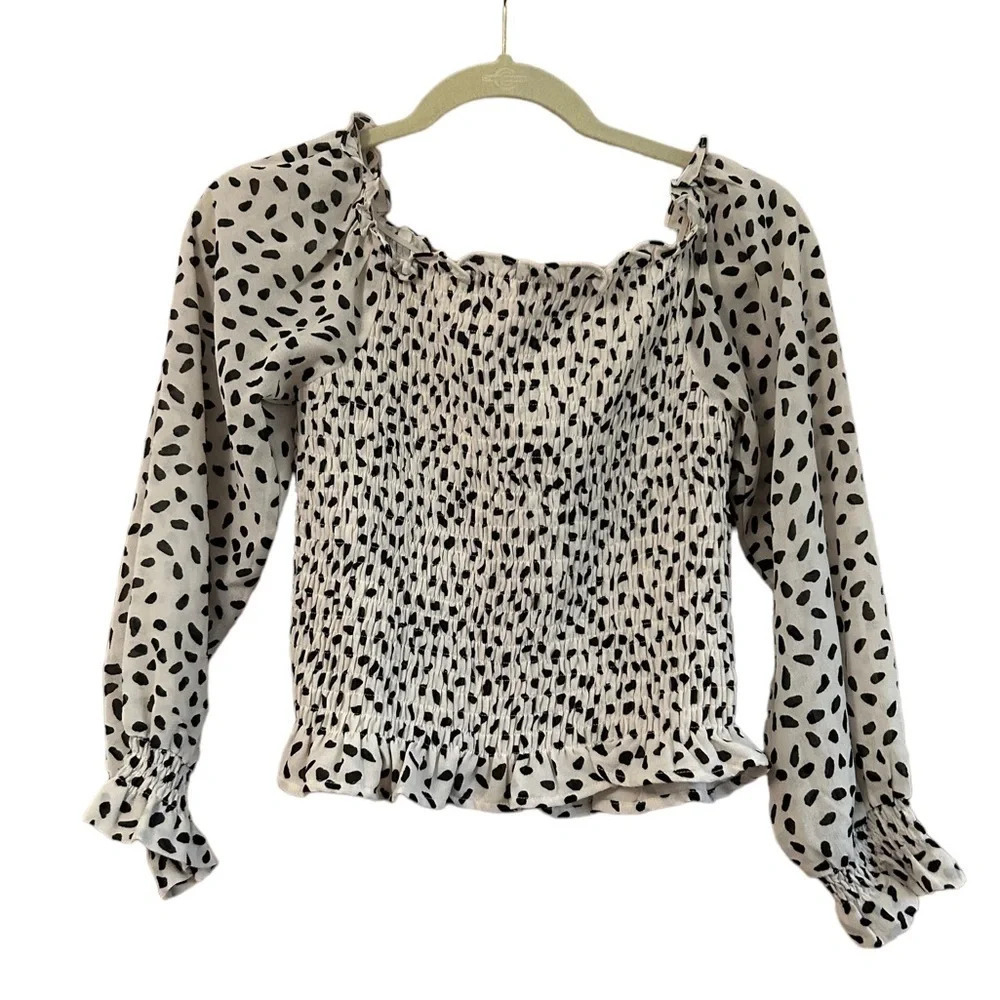 NWT SHE + SKY SMOCKED BLOUSE